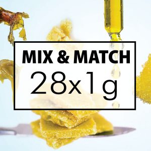 mix n match – budder / live resin / shatter / crumble / wax / caviar: 28x 1g